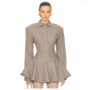 Elegant Gray Women's Peplum Top